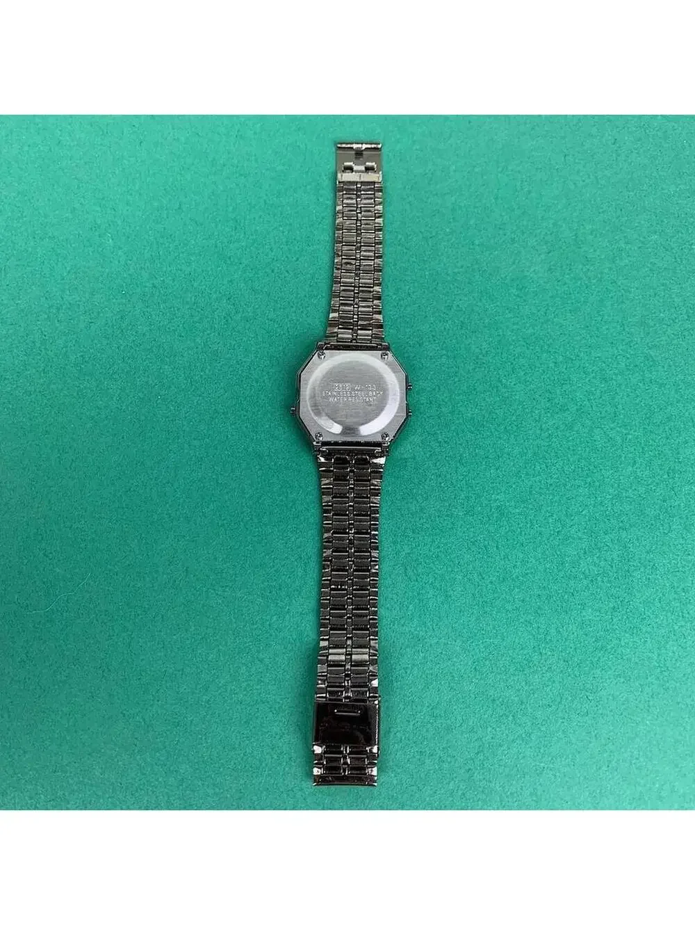 Y2K Vintage Retro Silver Gray Digital Stainless Steel Watch 8 Inch Unisex